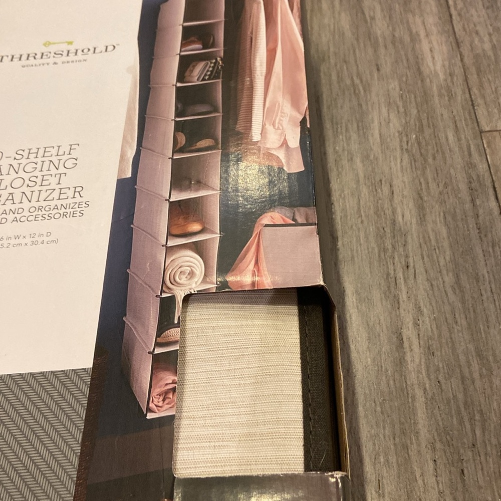 NIB Threshold 10-shelf hanging closet organizer-durable reinforced shelves - Picture 3 of 6
